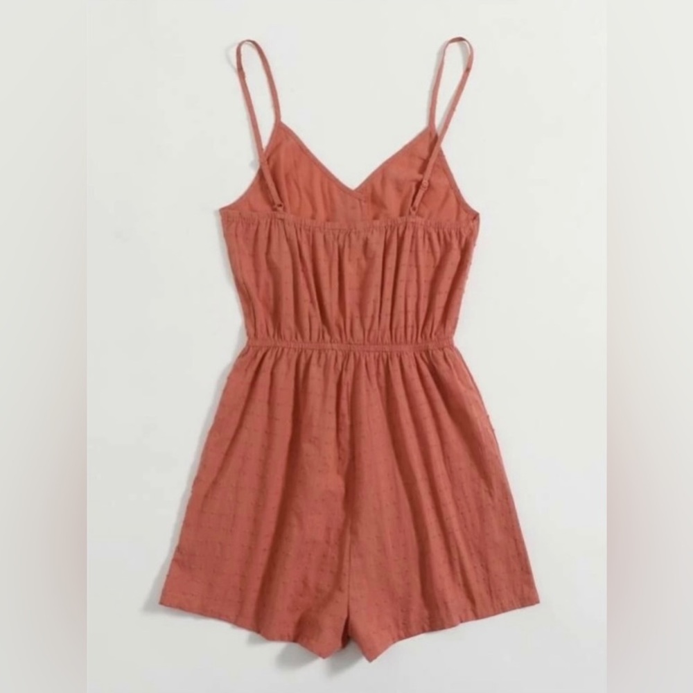 Button Front Swiss Dot Cami Romper - image 2